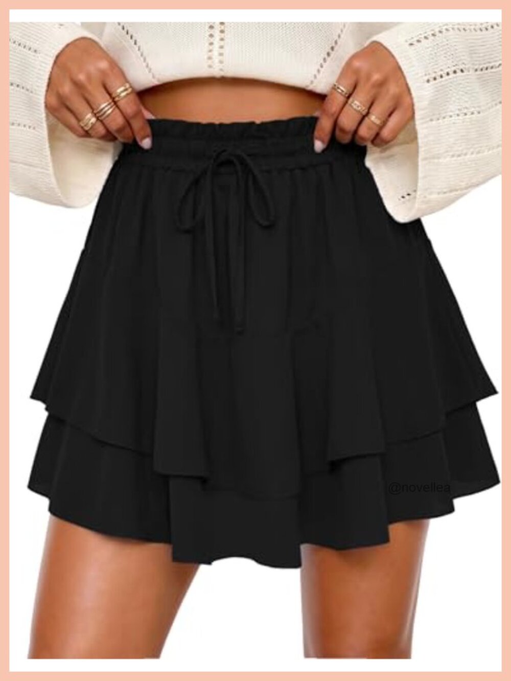 Flowy Floral Ruffle Chiffon Shorts High Waist Boho Summer Skirt